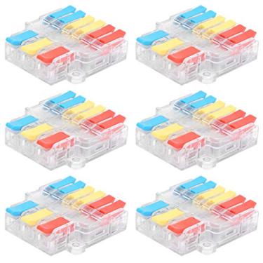 Imagem de Acouto 10 Peças Bloco Terminal de Conector de Cabo Transparente de 3 Entradas 6 Saídas para Uso de Fio de 0,5-6,0 ²