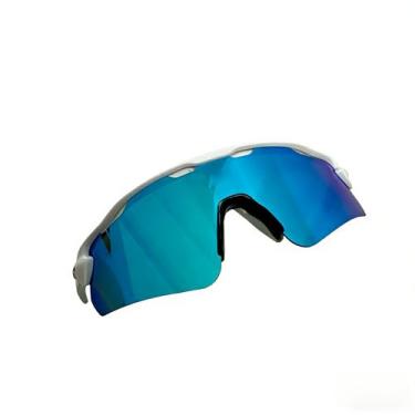 Imagem de Óculos de Sol Esportivo Unissex Polarizado UV400 – Ideal para Corrida, Ciclismo, Praia e Beach Tennis(Branco Azul BB)