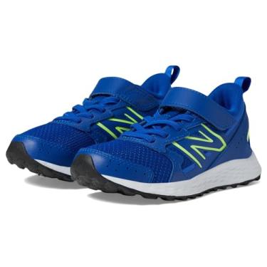 Imagem de New Balance Tênis de corrida unissex Baby Fresh Foam 650 V1 Hook & Loop, Team Royal/Bleached Lime Glo, 12 Little Kid