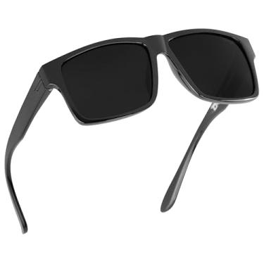 Imagem de TOROE Óculos de sol polarizados Super Dark Black Out extrema sensibilidade à luz proteção UV avançada C4 resistente a impactos, Xl-range (moldura brilhante) | Emblema preto | C4, 140mm