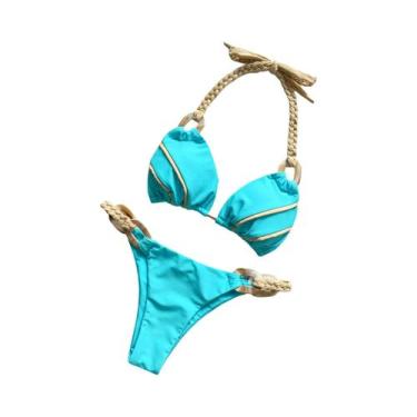 Imagem de Conjunto De Biquíni Triangular Brasileiro Para Mulheres, Sexy, Halter,