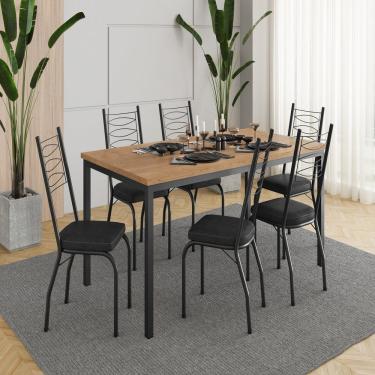 Imagem de Conjunto Para Cozinha Com 6 Cadeiras Adriana Sf Preto- Preto- Demolição
