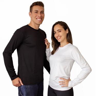 Imagem de Kit 2 Blusa Proteção Solar Camisa UV Manga Longa Térmica Praia Piscina Esportiva Pesca Motorista-Unissex