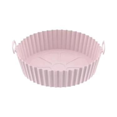 Imagem de Cesta De Silicone Para Air Fryer 24/20cm, Bandeja Reutilizável, Prato 