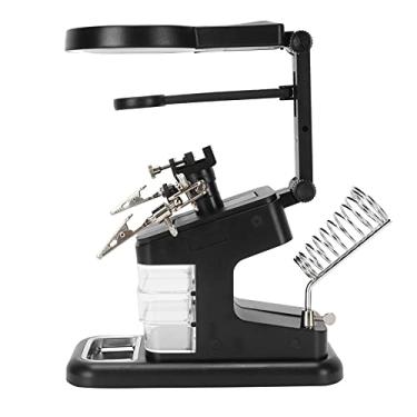 Imagem de KIMISS Lupa LED de Mesa Viva-voz Com Luz para Leitura, Inspeção, Soldagem e Reparo – 3 Opções de Lentes, Clipe Ajustável (Preto)