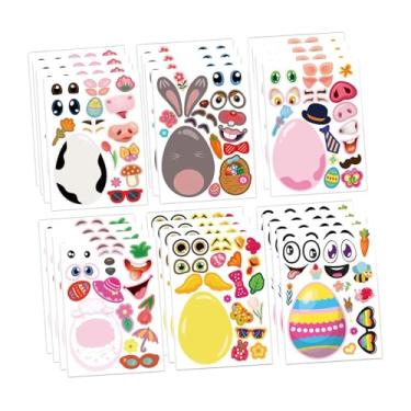 Imagem de Vaveren 24 Adesivos Decorativos de Páscoa com Desenhos Animados, Ideais para Cestas de Festas e Lembrancinhas Infantis.