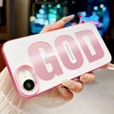 Imagem de HYUEKOKO "GOD HAS A Plan for You, capa de telefone para iPhone 16e, linda estampa de letras de moda, design estético, capa simples, TPU macio, fina, à prova de choque para meninas, mulheres e homens