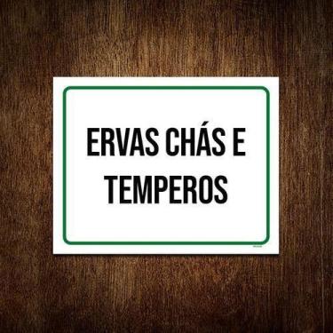 Imagem de Placa Sinalização Verde - Plantas Ervas Chás Temperos 36X46 - Sinalizo