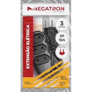 Imagem de Extensão 3 tomadas cabo paralelo 10/A 250v 2x0,75 (3 m) preto