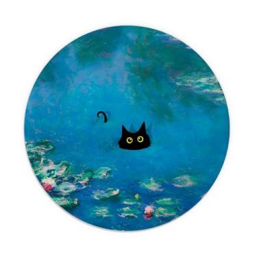 Imagem de TFKFJLF Mouse pad fofo de gato preto para mesa, anime kawaii, presentes de gato preto, material de escritório para mulheres, acessórios de mesa de escritório suprimentos 21 x 21 cm