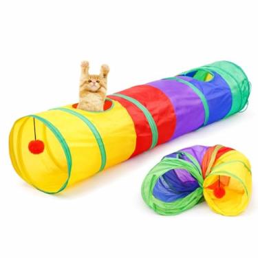 Imagem de Túnel Gatos Interativo Colorido Dobrável Bolinha Labirinto