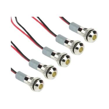 Imagem de Luzes Indicadoras LED De 6mm 5pcs À Prova d'Água 3-6V 12-24V Vermelho 