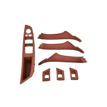 Imagem de Compatível com BMW série 5 F10 F18 520i 525i 528i 530 2010 2011-2016 Acessórios para carro 51417225851 51417225852 Apoio de braço da porta interna direita esquerda do carro(7PCS Red Wine)