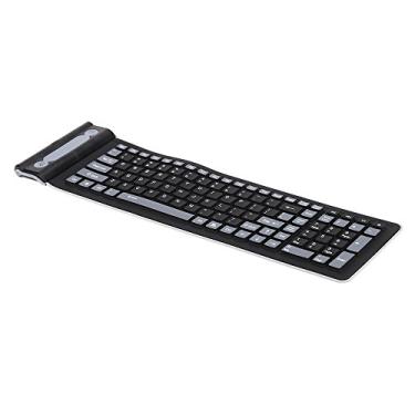 Imagem de Teclado Sem Fio 2 4G 107 Teclas Portátil Plegável de Silicone Macio para Computador Desktop Notebook Plug and Play