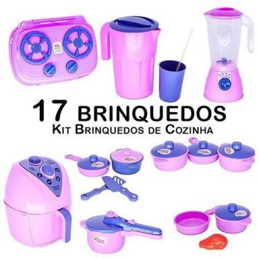 Imagem de Cozinha Infantil  Panela Talher Air Fryer Jarra Fogão 17pç - CLICKCOMP