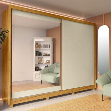 Imagem de Guarda Roupa Casal com Espelho 2 Portas de Correr 7 Gavetas Flex Color Apolo Gelius