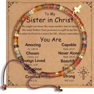 Imagem de Esrial Pulseira cruzada, presentes inspiradores para mulheres, pulseiras de pedra natural curativa, aniversário espiritual, melhor amiga, presentes de Natal para mulheres, irmã, One Size, Cobre, Sem
