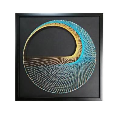 Imagem de MerainMe Kit de arte de corda 3D DIY Lune Crafts decoração de casa sinuosa terno de desenho para crianças, família iniciante, presente de Natal feito à mão (inclui todos os acessórios e moldura