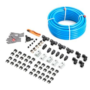 Imagem de Redrock Performance Sistema de ar rápido 1,9 cm x 61 m HDPE sistema de tubulação comprimida de alumínio com blocos de saída com encaixe de cotovelo igual para garagem kit de linha de ar 200PSI