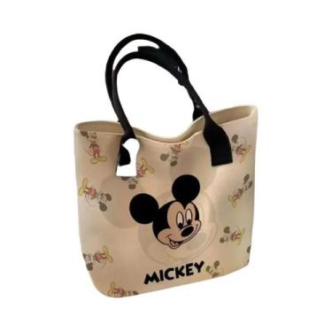 Imagem de Bolsa De Ombro Feminina De Lona De Grande Capacidade, Disney Mickey Mo