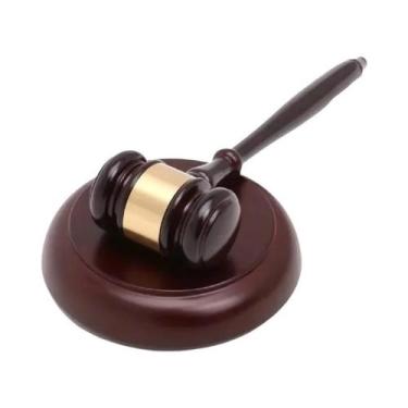 Imagem de Martelo De Madeira Artesanal Para Advogados, Juízes E Leilões Com Bloc