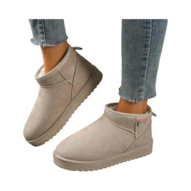 Imagem de Botas De Inverno De Tamanho Grande Para Mulheres, Quentes, Casuais, Em