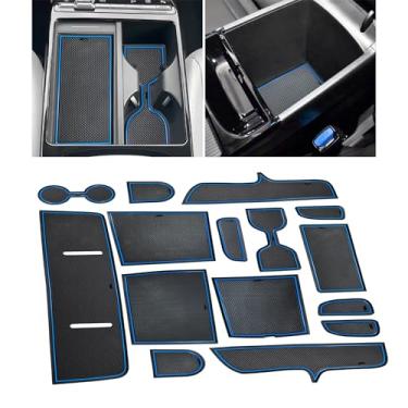 Imagem de Para Hyundai Tucson 2025 2026 acessórios para porta porta-copos porta-copos forro de console central capa porta-luvas para Hyundai Tucson Limited 2025 2026 almofada antiderrapante 15 peças (preto)