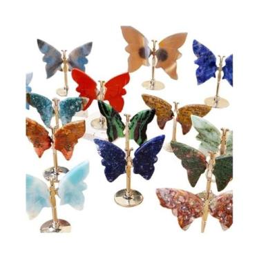 Imagem de Ornamento De Cristal Natural Borboleta Asas De Ametista, Atração De Ri