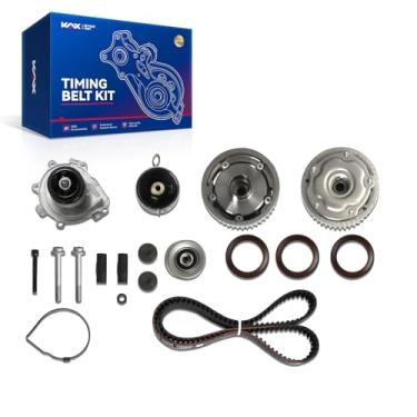 Imagem de KAX Kit de correia dentada com bomba de água compatível com Chevy Cruze 2011-2015, Sonic 2012-2018 1.8L, Cruze Limited 2016 1.8L, Aveo 2010-2011, Aveo5 2010-2011, OE# K015603XS, TCK338, 252333 80, 918