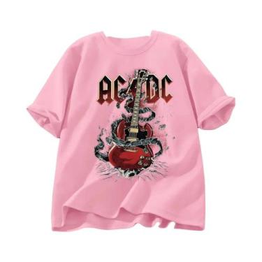 Imagem de Camiseta Unissex De Algodão AC/DC Band Retro Hip Hop Streetwear Haraju