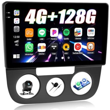 Imagem de [4 + 128 GB] Rádio estéreo para carro Android 15 para Volkswagen Jetta 5 2005-2010 com carro sem fio CarPlay Android Auto, tela de rádio veicular de 10,1 polegadas com Bluetooth GPS WiFi FM/RDS DSP EQ