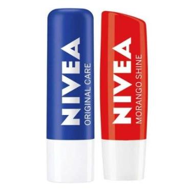 Imagem de Nivea Kit – Hidratante Labial Morango Shine + Protetor Labial Original Care Kit-Unissex