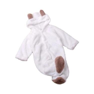 Imagem de Macacão De Manga Longa Com Estampa De Urso Para Bebês Meninos E Menina