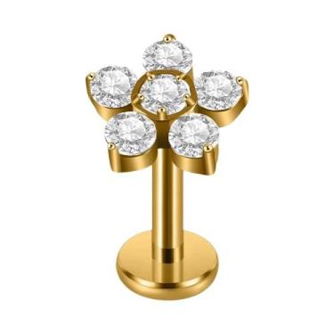 Imagem de Brincos De Piercing Corporal Em Titânio Puro 16G Com Zircônia Em Forma