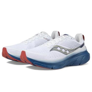 Imagem de Saucony Tênis masculino Guide 17, Branco/Azul marinho, 8