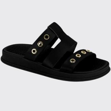 Imagem de Sandália Slide Feminina Flatform Tiras Cruzadas Moleca 5556.103.9569-Feminino