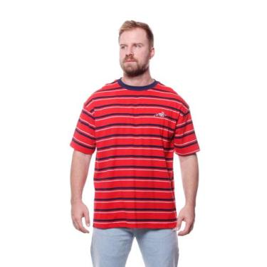 Imagem de Camiseta Bali Hai Listrada, Vermelho, Branco, g