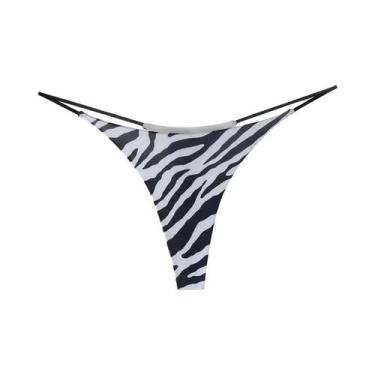 Imagem de Calcinhas De Algodão Estilo Tanga Leopard, Cintura Baixa, Lingerie Sem