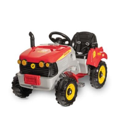 Imagem de Carrinho de Passeio ou Pedal Infantil Trator Tracamp Calesita Com Kit 