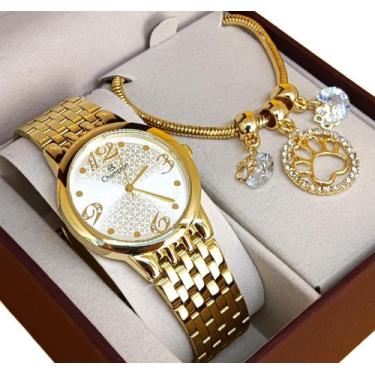 Imagem de Relógio Champion Feminino Dourado A Prova D'água Original Elegante 155