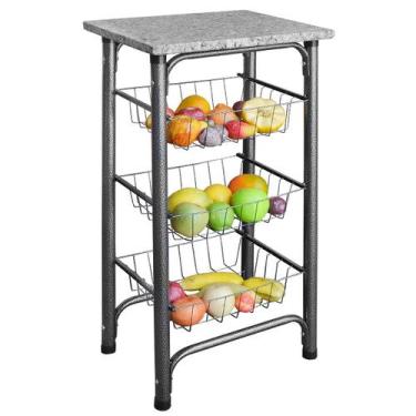 Imagem de Fruteira Suporte de Chão Berlim Tampo Granito Cozinha Craq - Utility