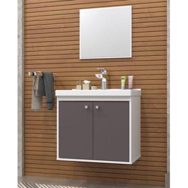 Imagem de Gabinete Banheiro Em Mdf com Pia Cuba - Bergamo - RIVERZZA, Gianduia