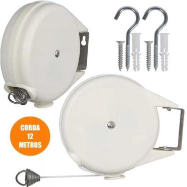 Imagem de Varal Retrátil Multiangular Corda 12 Metros Automático Mor - VARAL STO