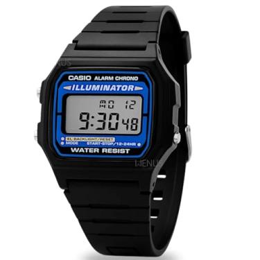 Imagem de Relógio Casio Masculino Digital Vintage Cronógrafo Pequeno De Pulso Com Material Resistente e Duro Possui Resistência Á àgua Cor Preto Com Luz Noturna Original