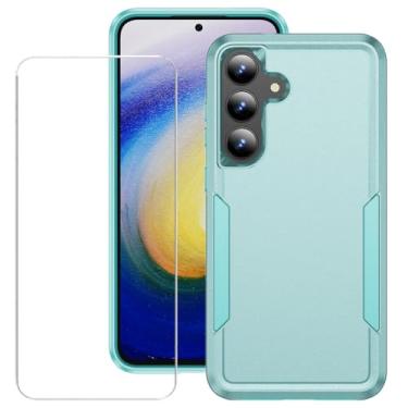 Imagem de Capa para Samsung Galaxy A17 5G com protetor de tela, capa para celular Samsung A17 5G, ajuste fino, de grau militar, resistente, resistente, capa protetora para Galaxy A17 5G (1, verde, S25 FE)