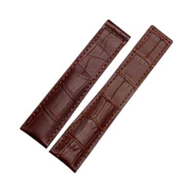 Imagem de Pulseira De Couro Genuíno Masculina 19mm 20mm 22mm Para Tag Heuer Com 