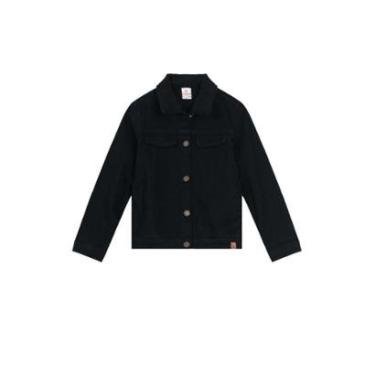 Imagem de Jaqueta Sarja Com Pelinho Infantil Menina Brandili Preto-Feminino