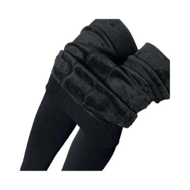 Imagem de Leggings Térmicas Femininas De Cintura Alta Forradas Com Fleece Quente