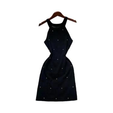 Imagem de Vestido Mini Sexy De Tricô Para Mulheres, Estilo Y2K Com Diamantes, Mo