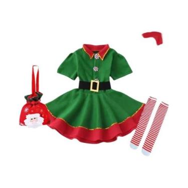 Imagem de Conjunto De Fantasia De Elfo Verde Para Meninas, Traje De Performance 